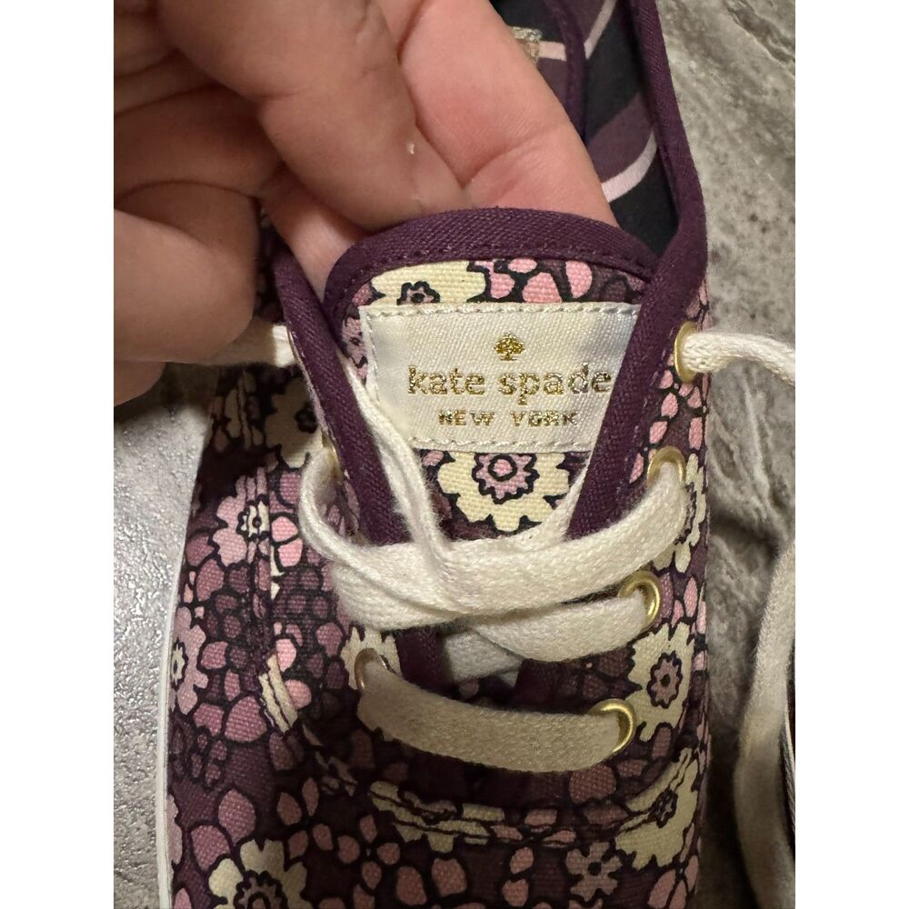 Kate Spade x Keds Purple Floral Print Canvas Sneakers Shoes Womens Size 8 - Picture 8 of 10